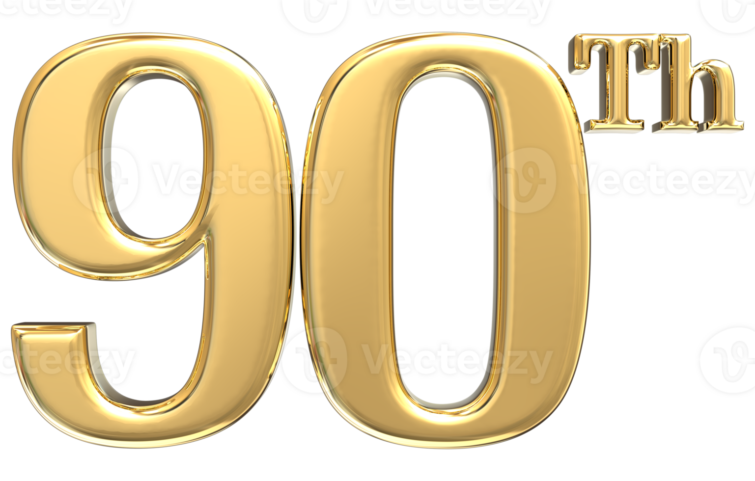 Happy Anniversary Number 3d render transparency png