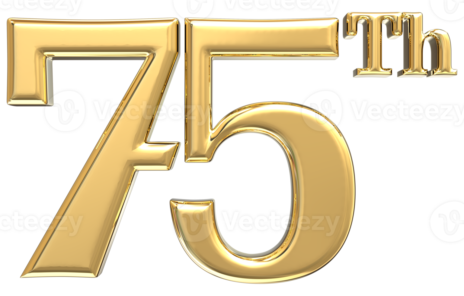 Happy Anniversary Number 3d render transparency png