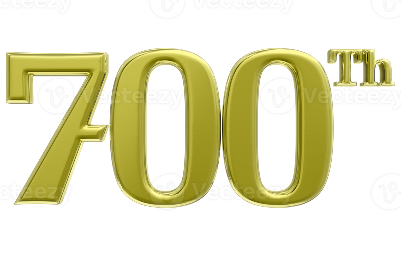 Happy Anniversary Number 3d render transparency png