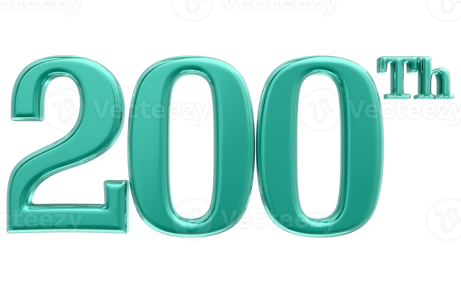 Happy Anniversary Number 3d render transparency png