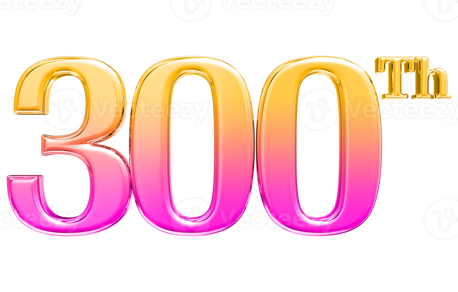 Happy Anniversary Number 3d render transparency png