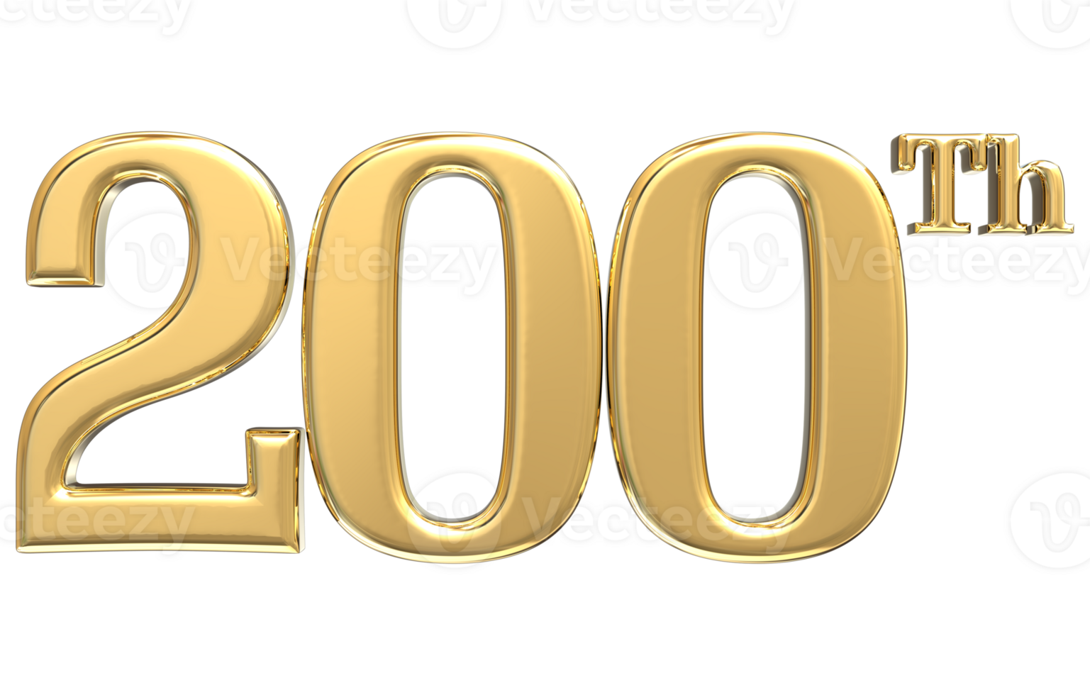 Happy Anniversary Number 3d render transparency png