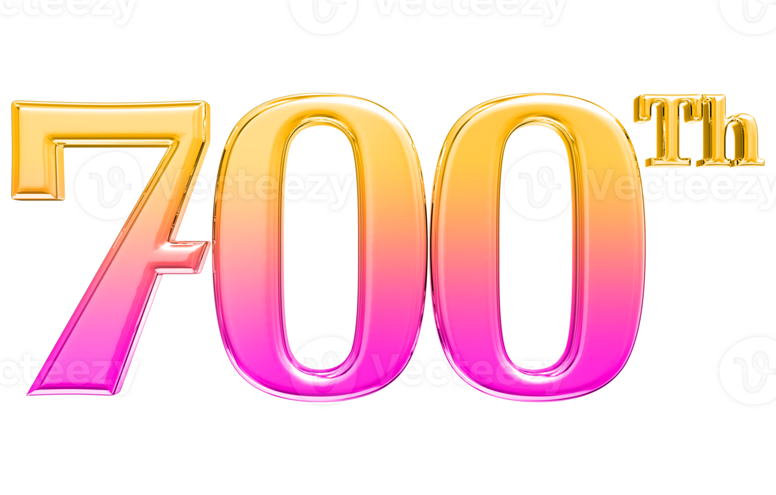 Happy Anniversary Number 3d render transparency png
