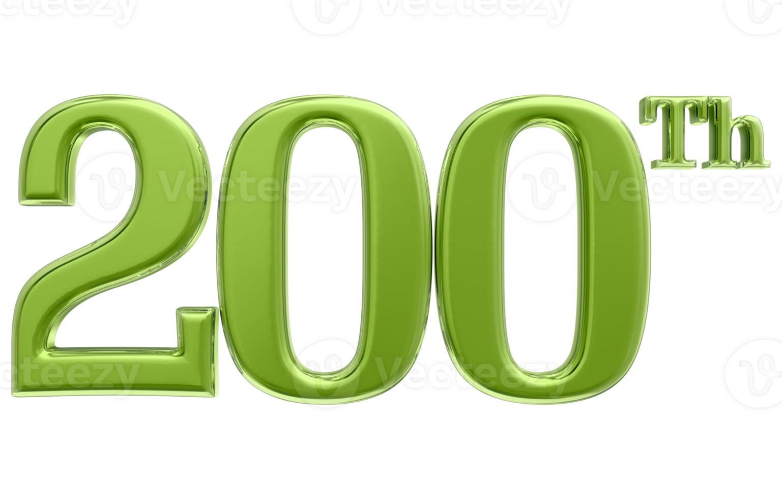 Happy Anniversary Number 3d render transparency png