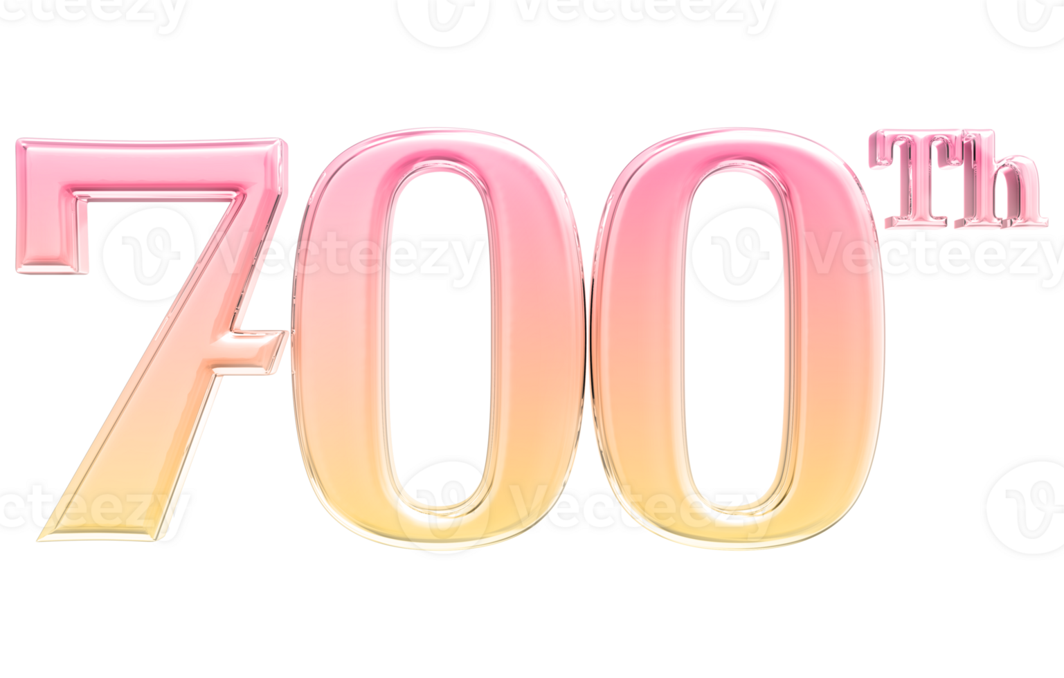 Happy Anniversary Number 3d render transparency png