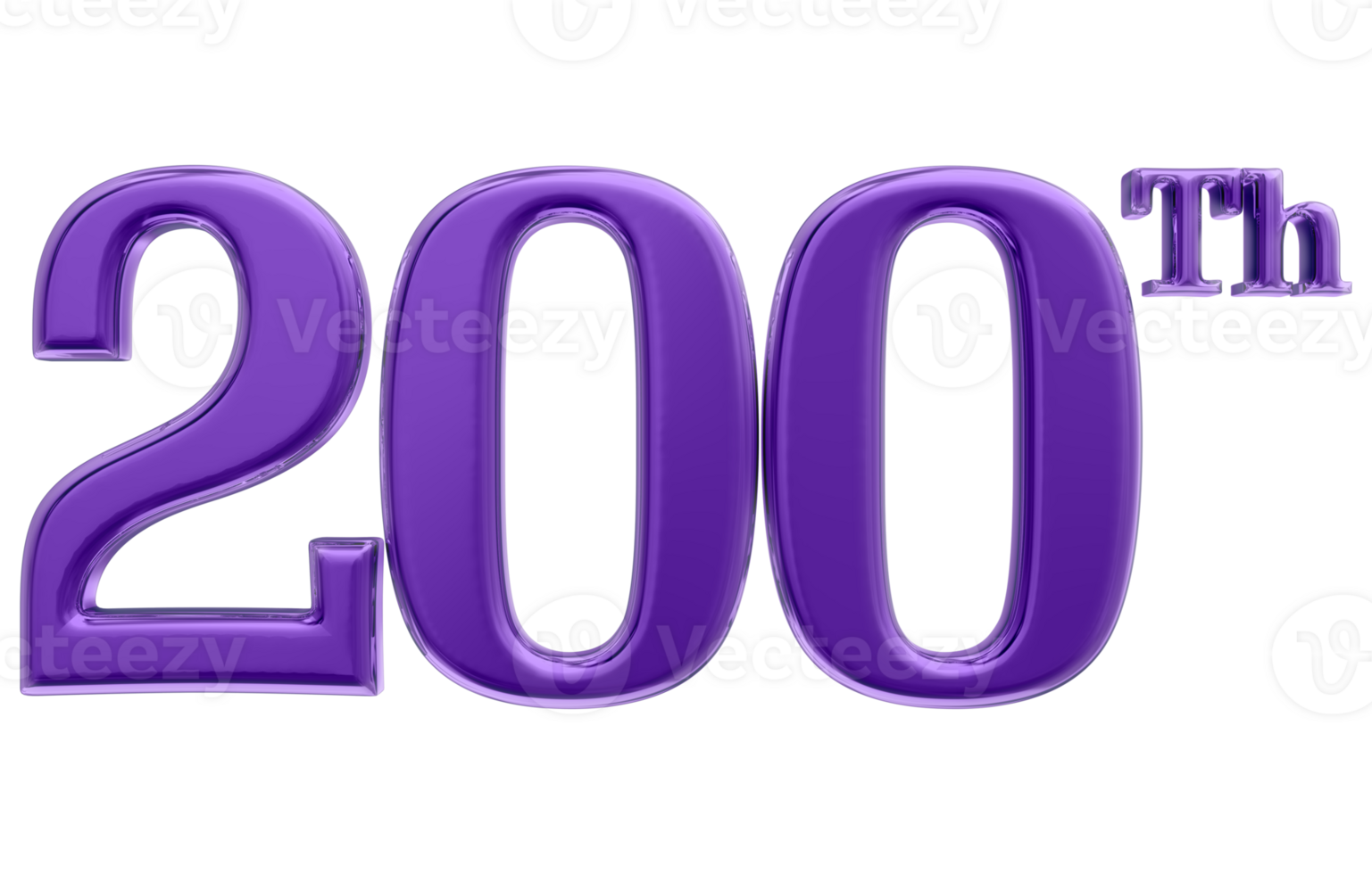 Happy Anniversary Number 3d render transparency png