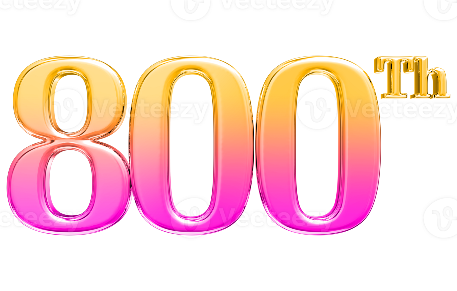 Happy Anniversary Number 3d render transparency png
