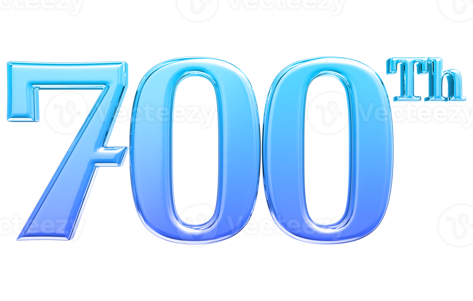 Happy Anniversary Number 3d render transparency png