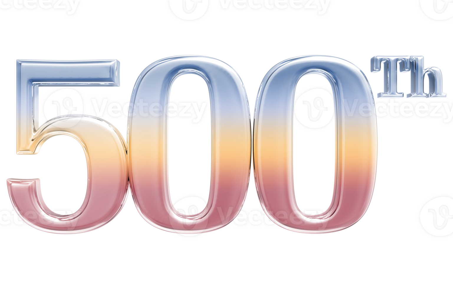 Happy Anniversary Number 3d render transparency png