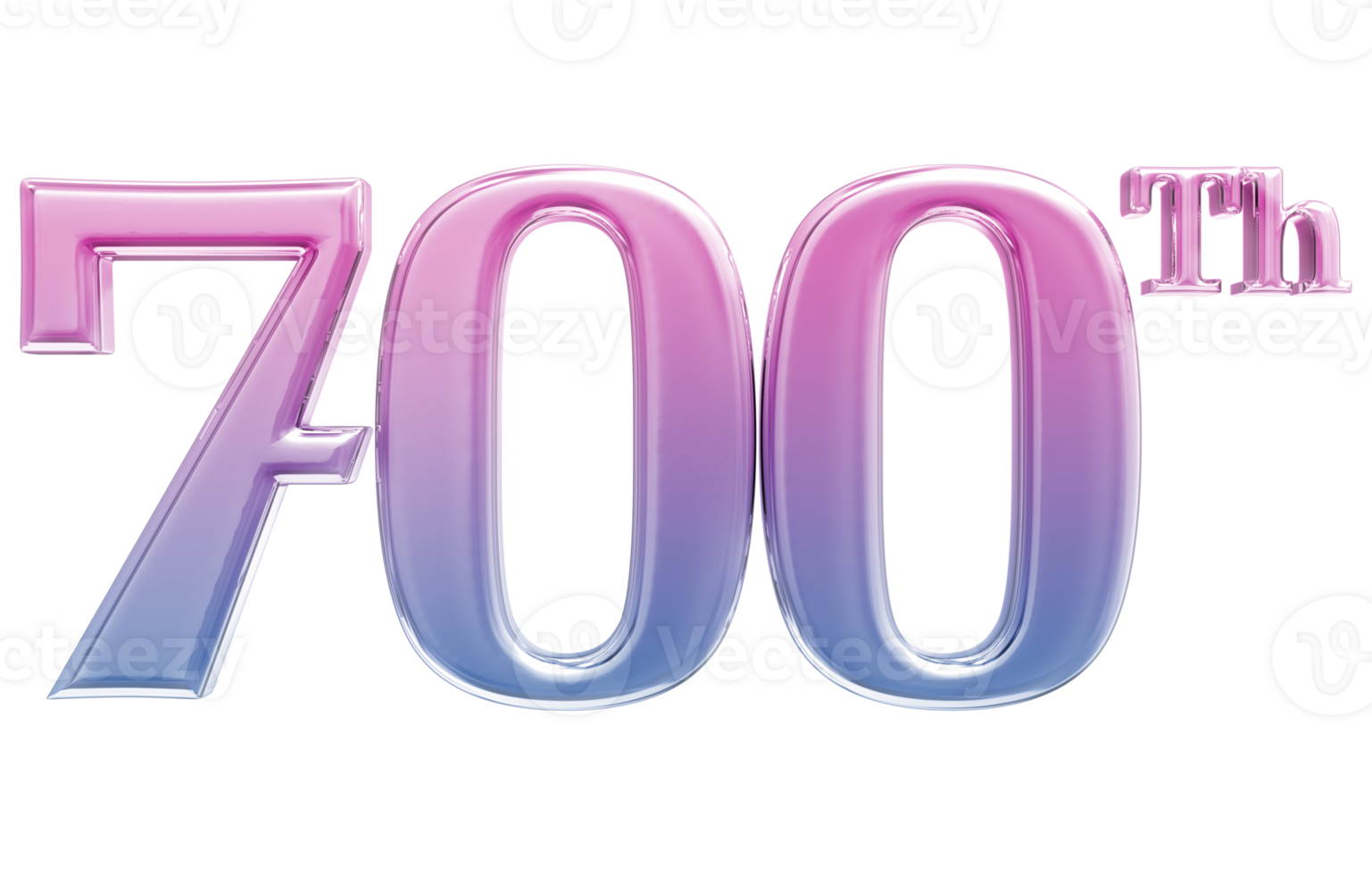 Happy Anniversary Number 3d render transparency png