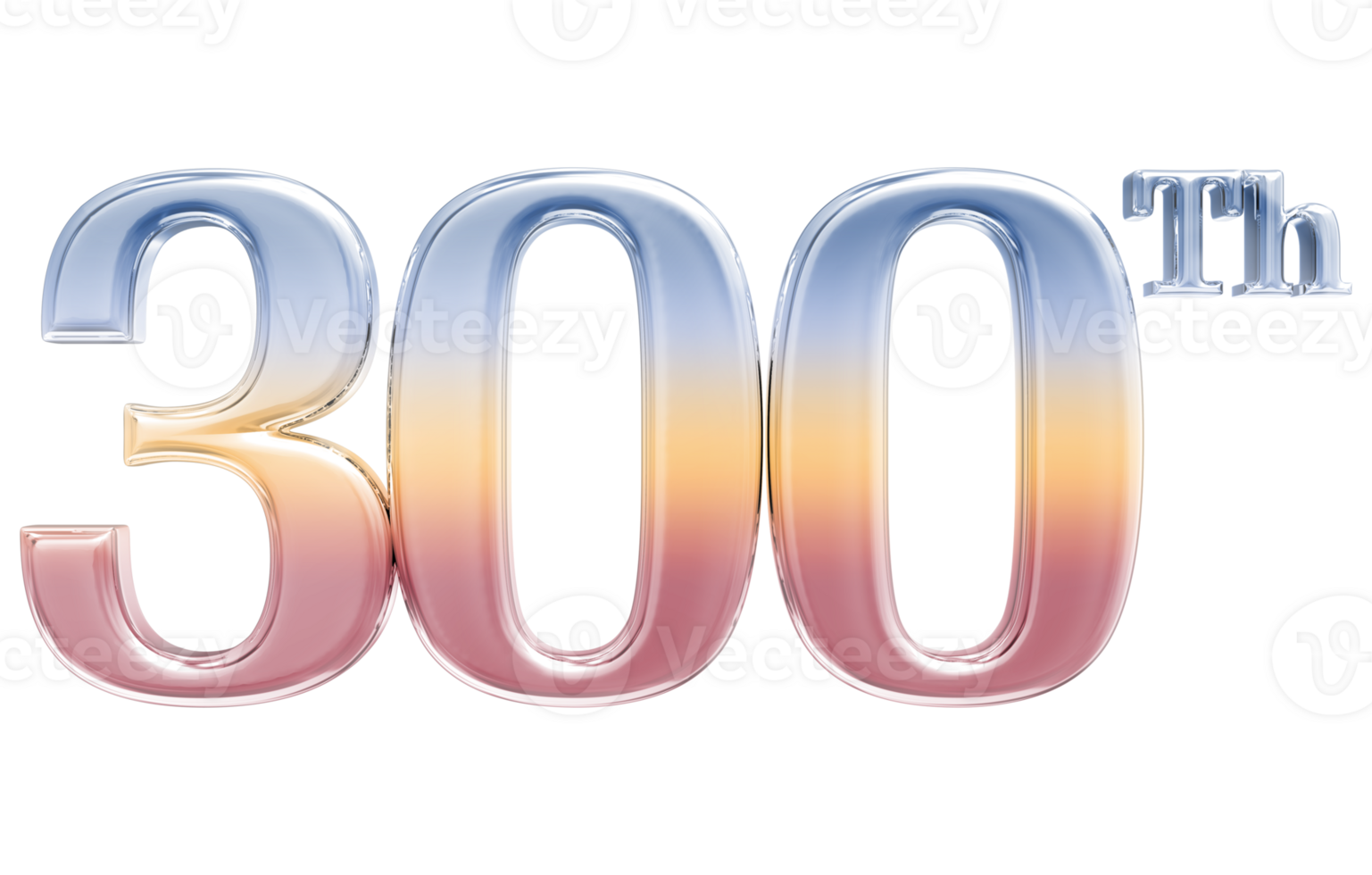 Happy Anniversary Number 3d render transparency png