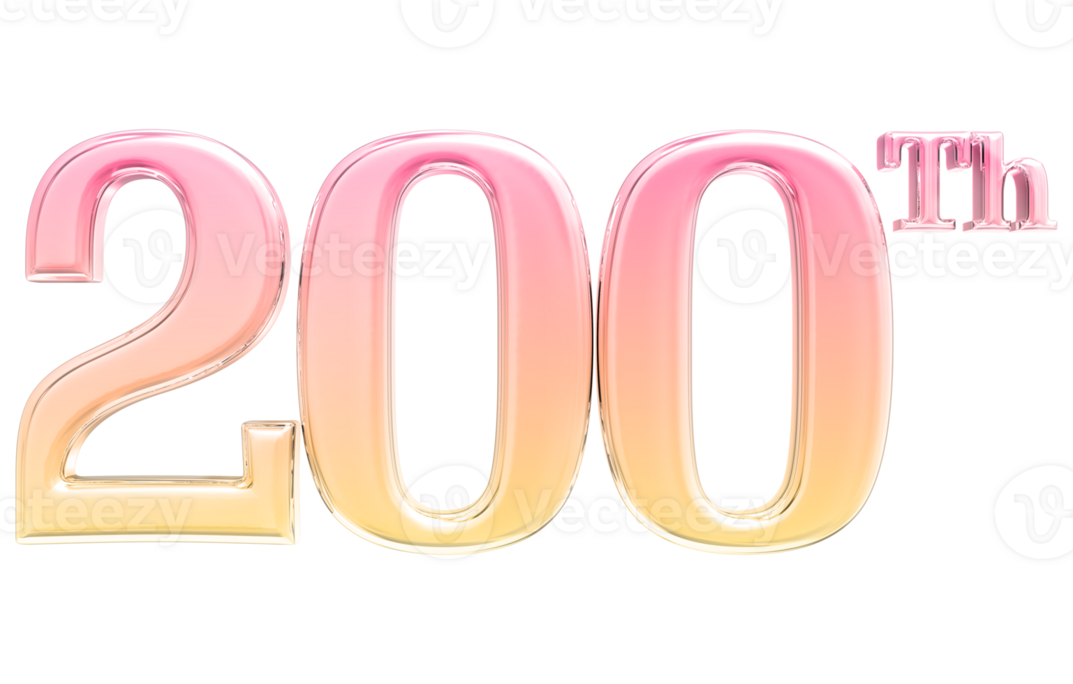 Happy Anniversary Number 3d render transparency png
