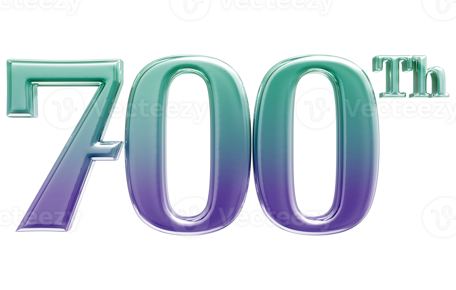 Happy Anniversary Number 3d render transparency png