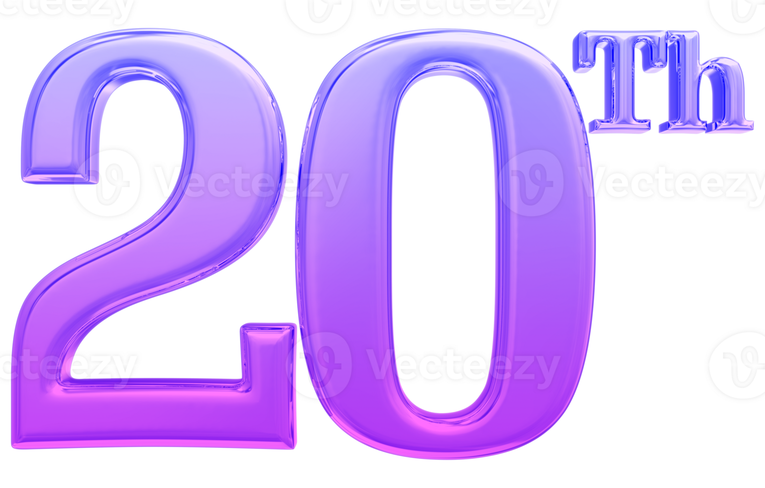 Happy Anniversary Number 3d render transparency png