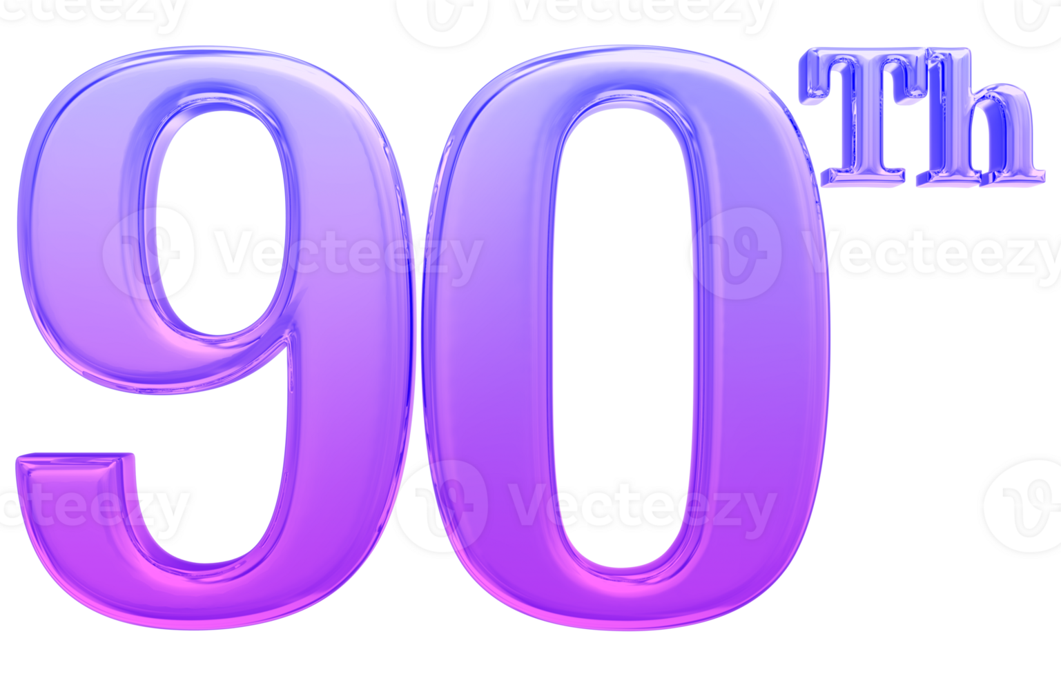 Happy Anniversary Number 3d render transparency png