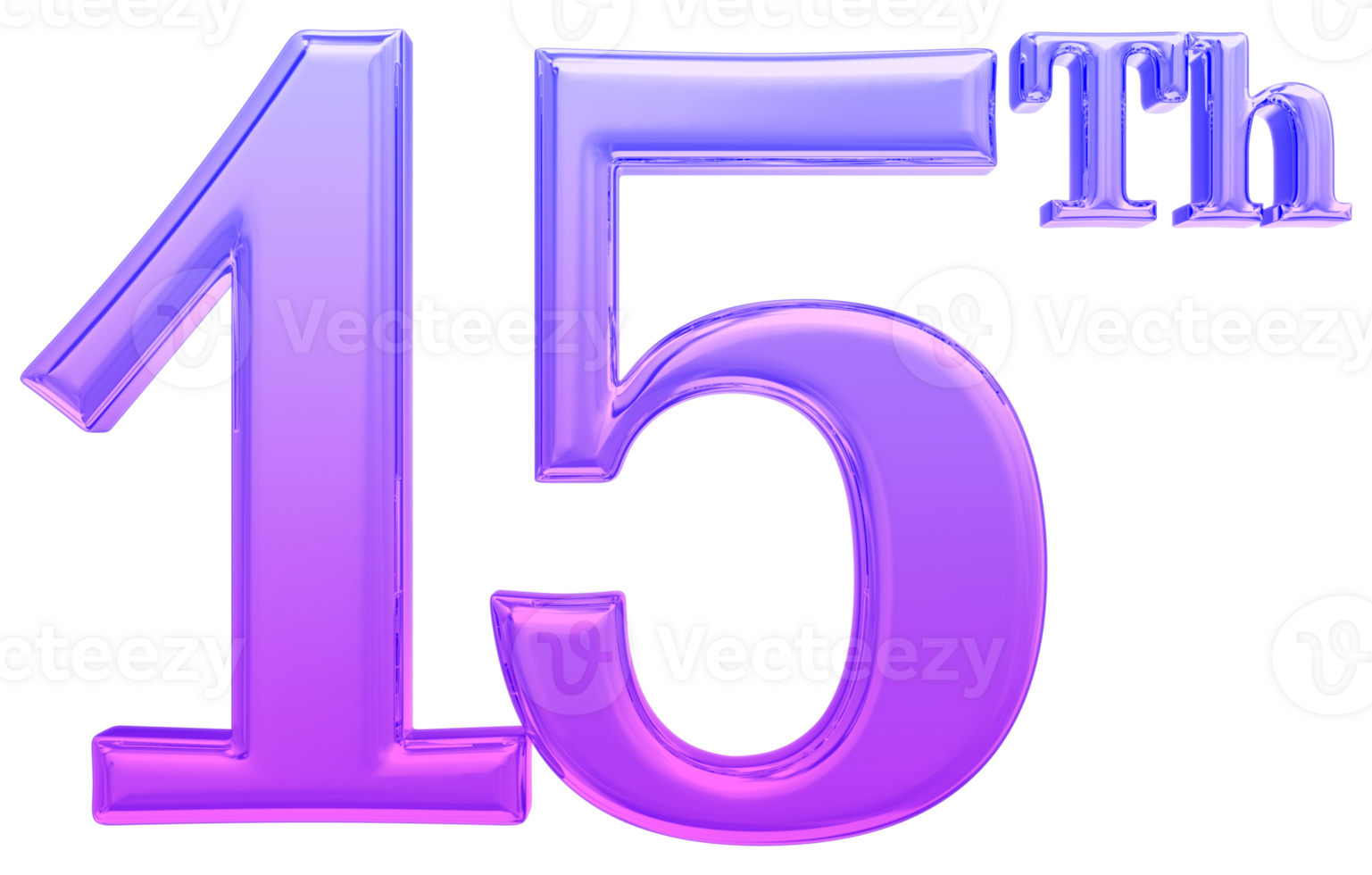 Happy Anniversary Number 3d render transparency png
