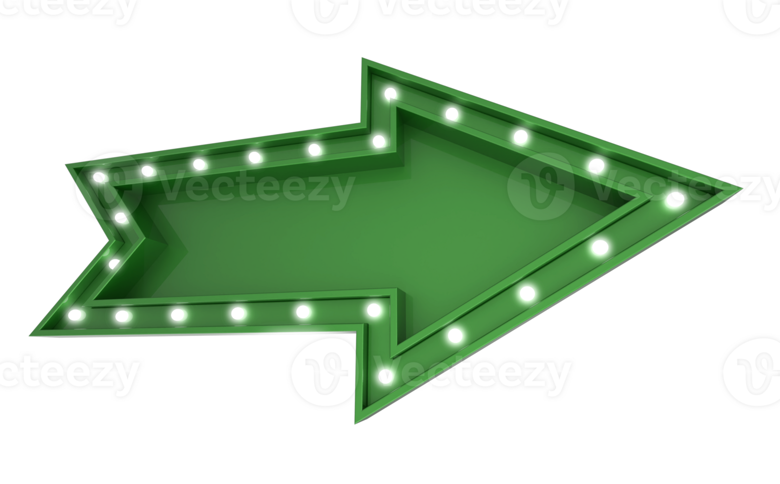 green arrow sign with lights on transparent background png
