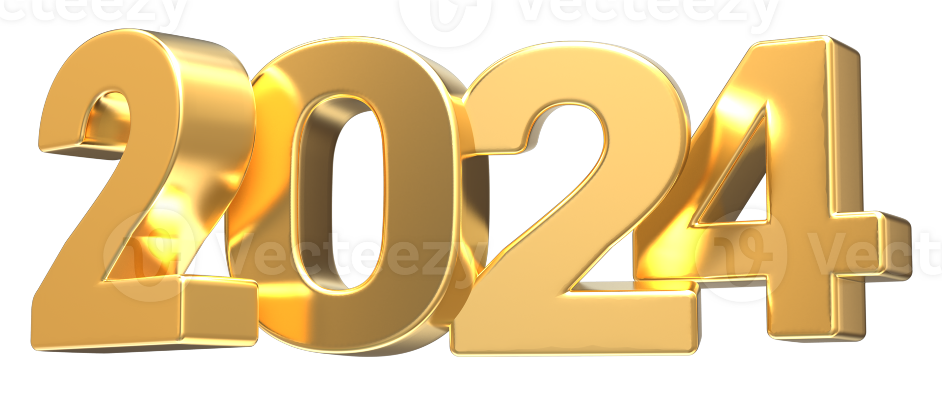 Novo ano número 2024 ouro 3d 27257266 PNG