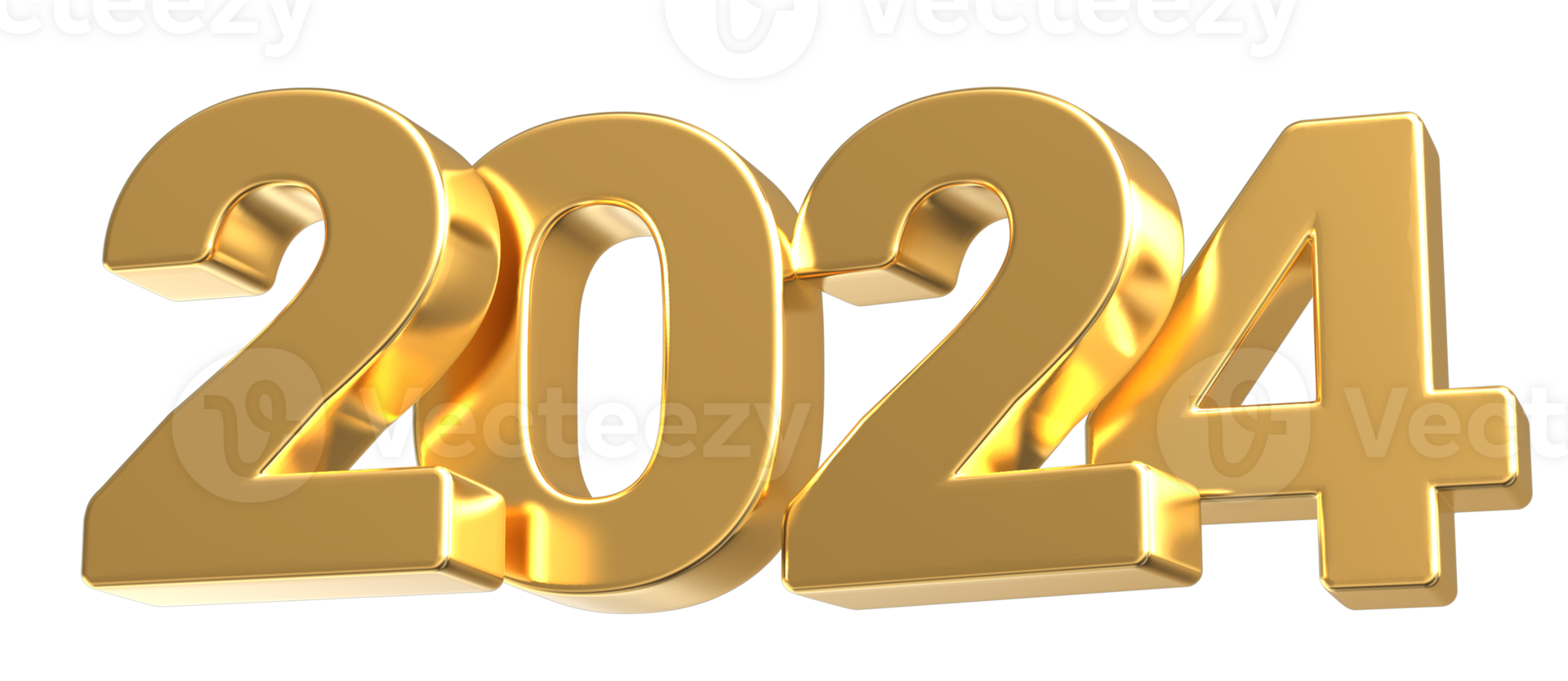 nuevo año número 2024 oro 3d 27257268 PNG