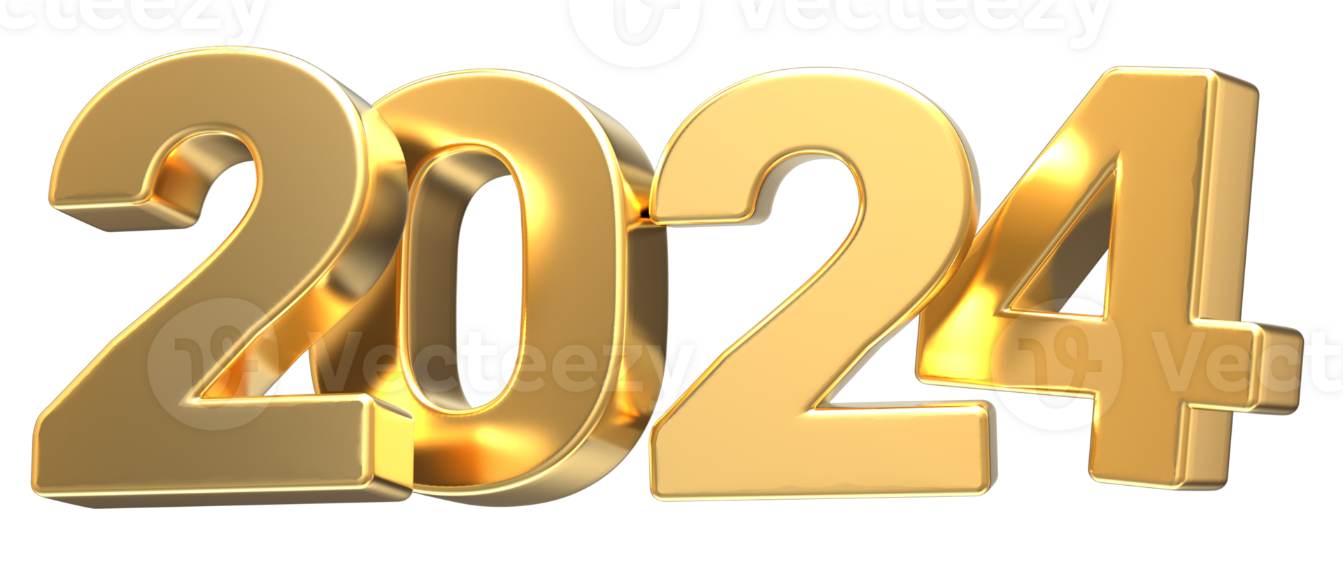 nuevo año número 2024 oro 3d 27257271 PNG