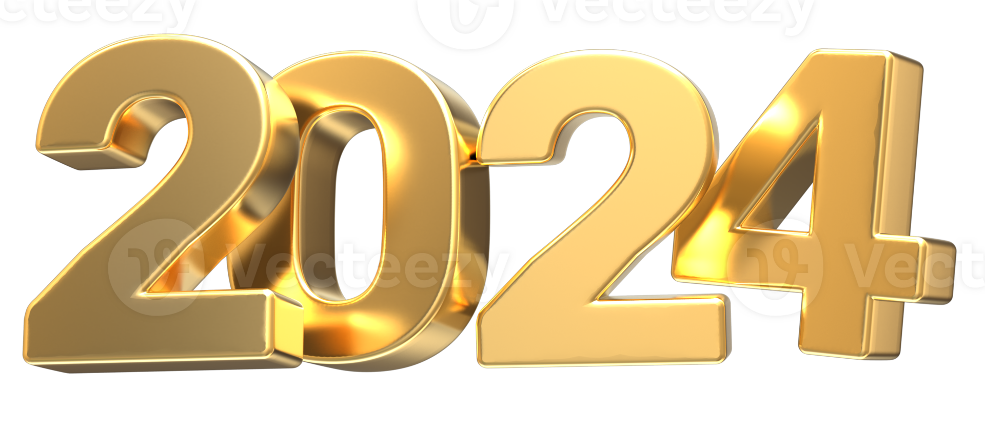 New Year Number 2024 Gold 3D 27257271 PNG