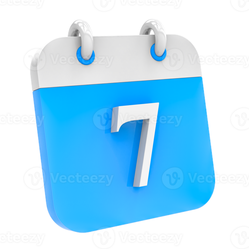 Calendar icon of day 7 png