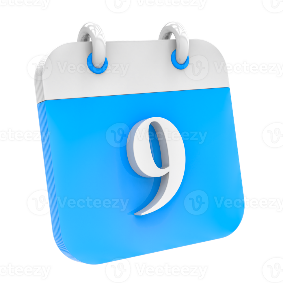 Calendar icon of day 9 png