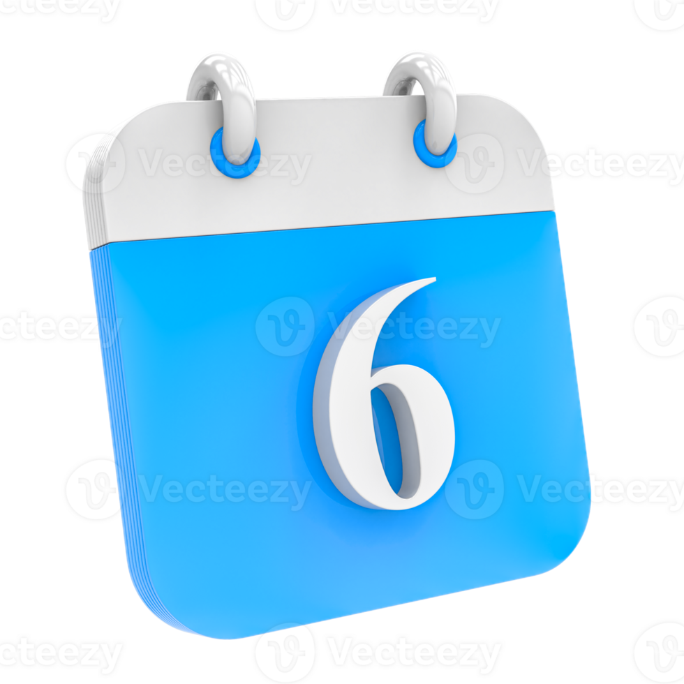 Calendar icon of day 6 png