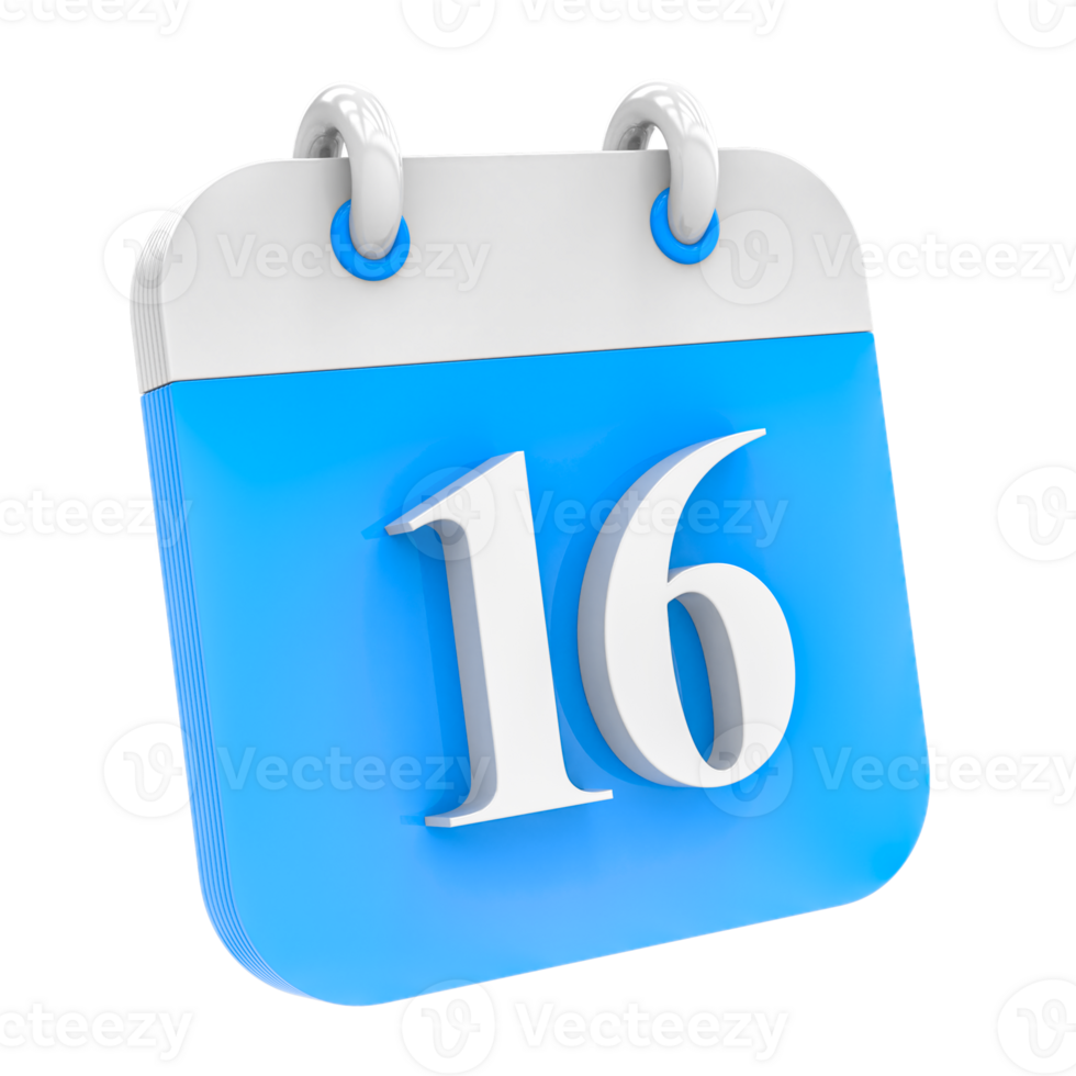 Calendar icon of day 16 png