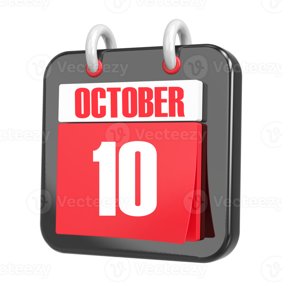 3d Rendering Of UI Icon October Day 10 27257315 PNG