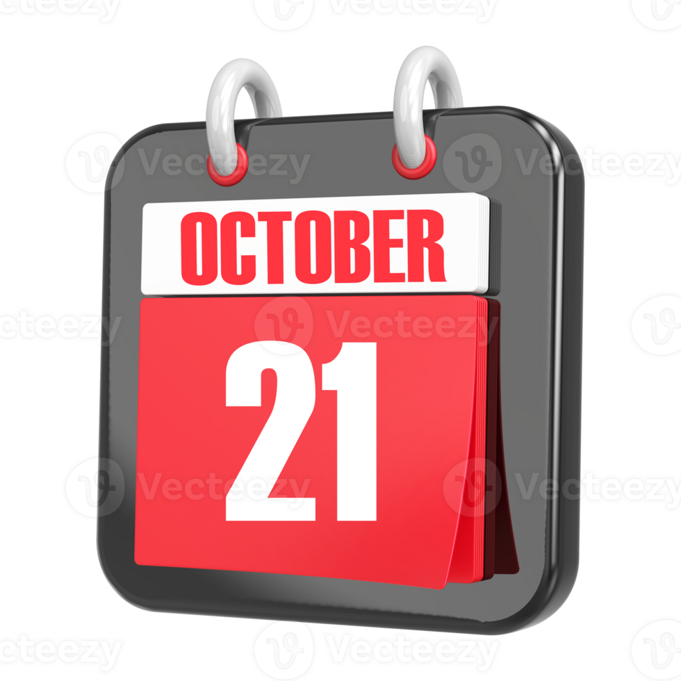 3d Rendering Of UI Icon October Day 21 png