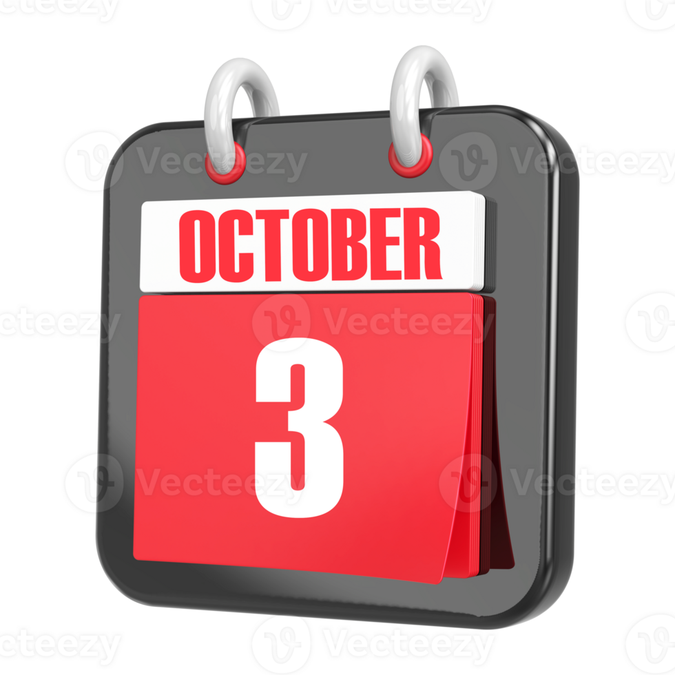 3d Rendering Of UI Icon October Day 3 png