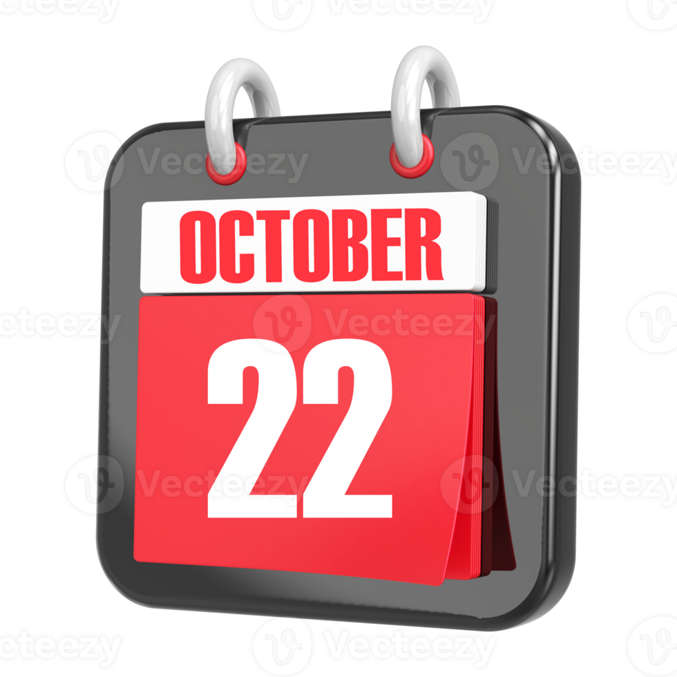 3d Rendering Of UI Icon October Day 22 png