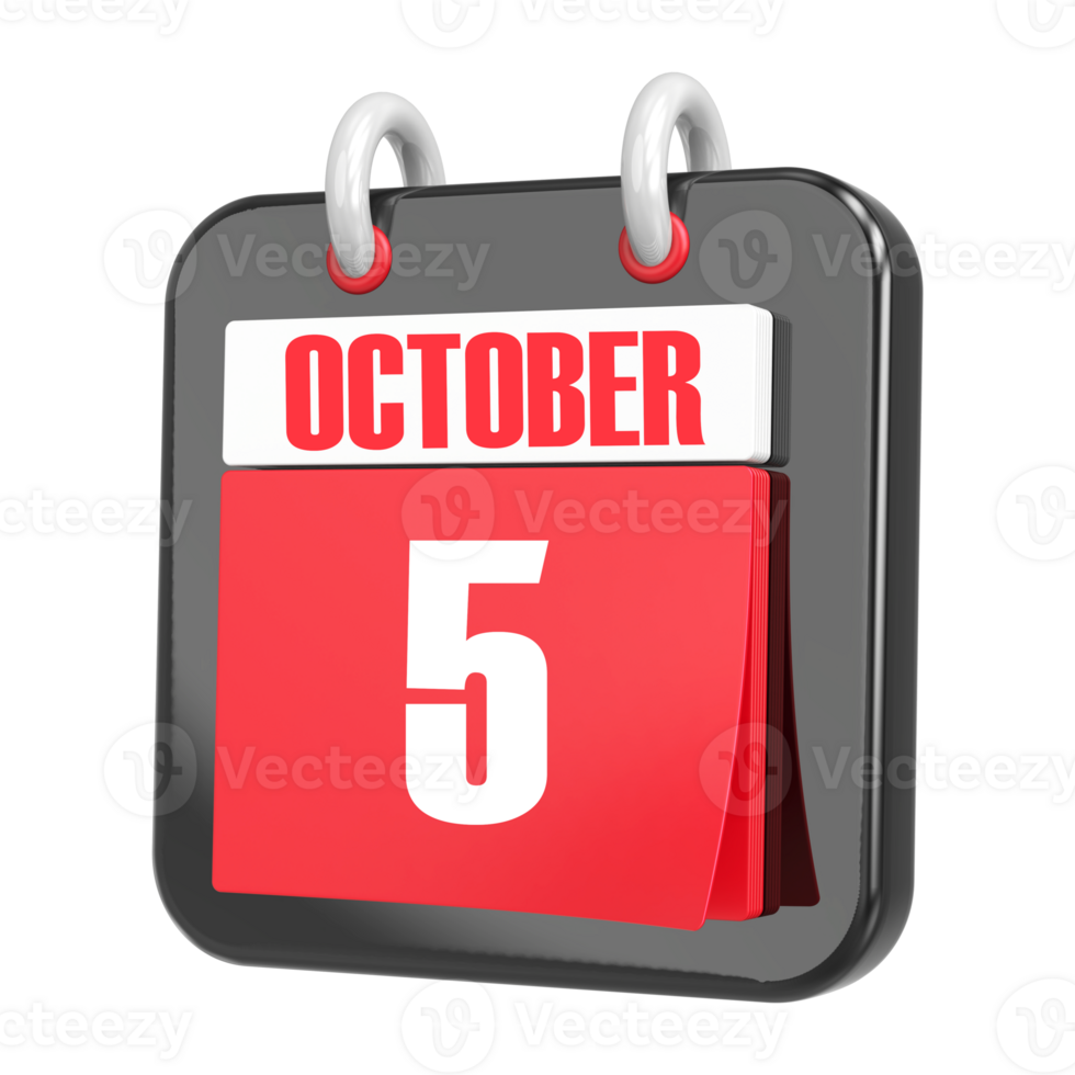 3d Rendering Of UI Icon October Day 5 png
