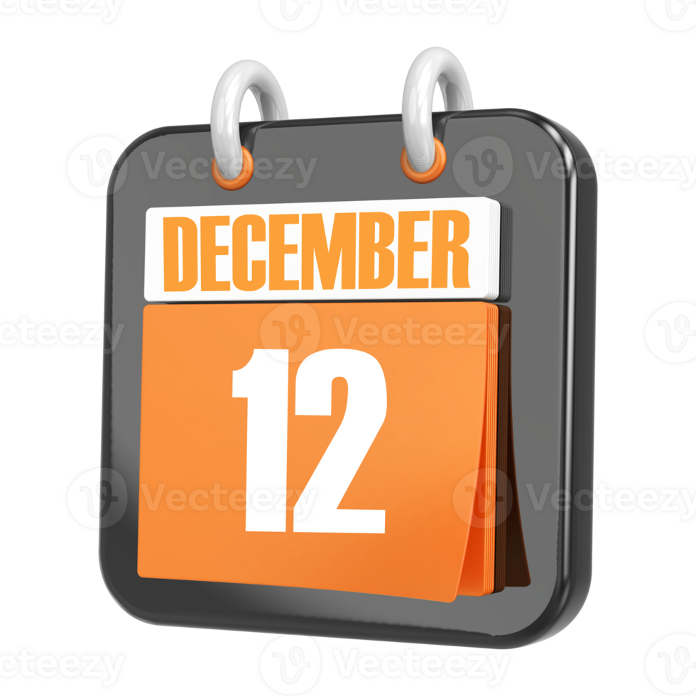 3d Rendering Of UI Icon December Day 12 png