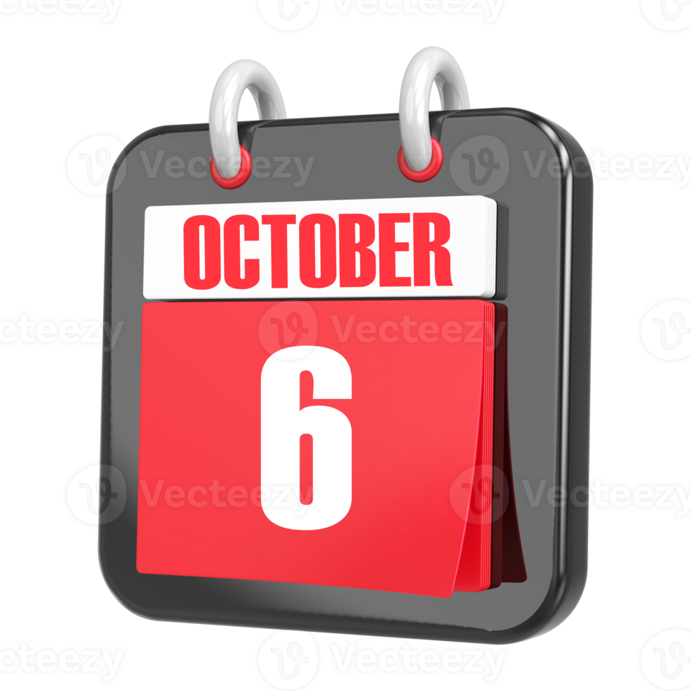 3d Rendering Of UI Icon October Day 6 png