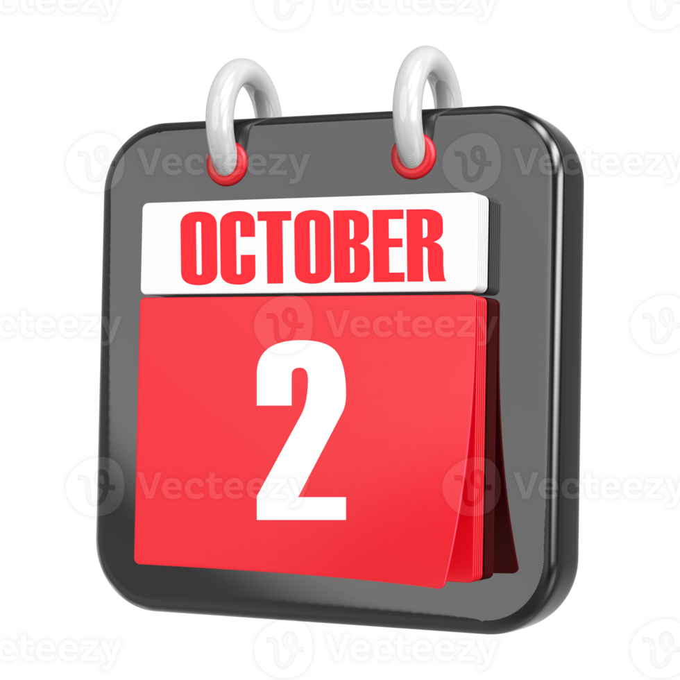 3d Rendering Of UI Icon October Day 2 png