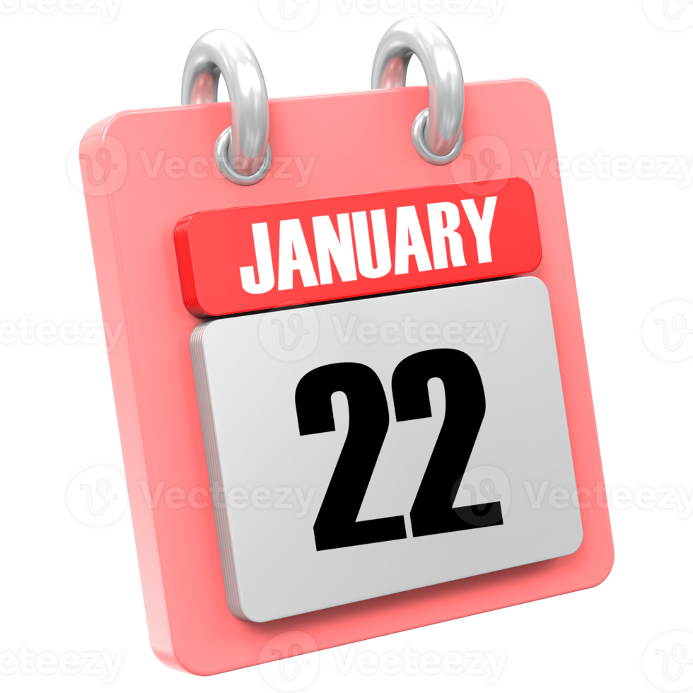 3d Rendering Of UI Icon January Day 22 png