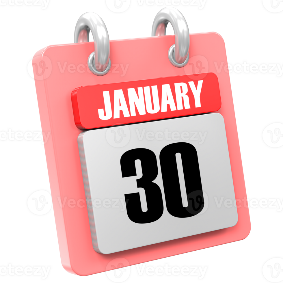 3d Rendering Of UI Icon January Day 30 png