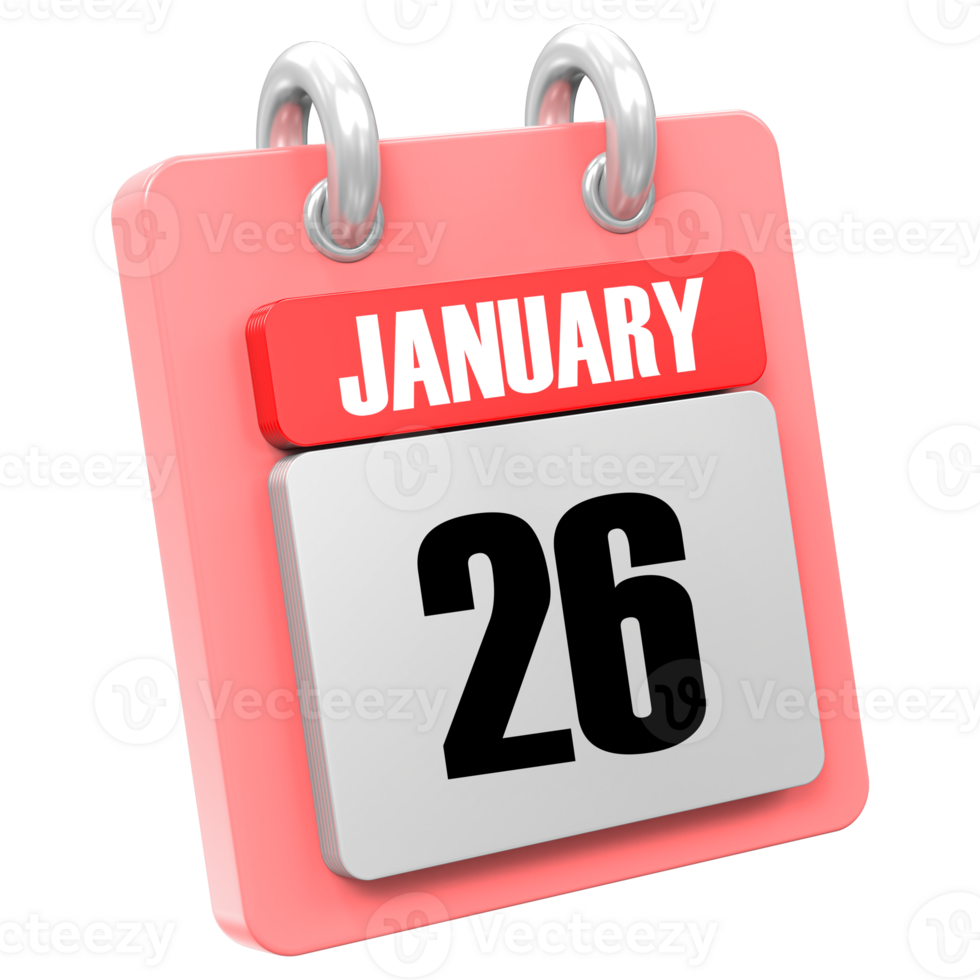 3d Rendering Of UI Icon January Day 26 png