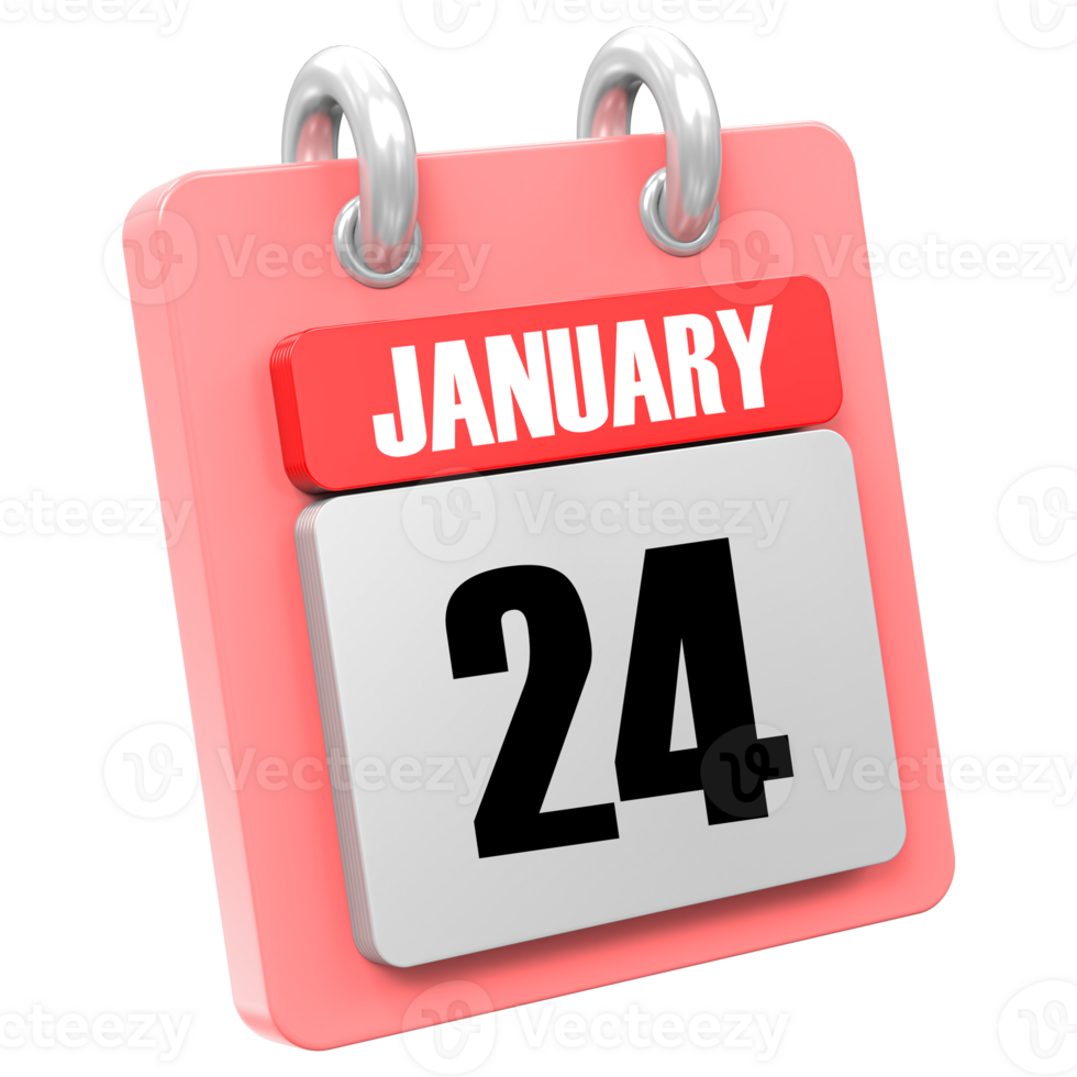 3d Rendering Of UI Icon January Day 24 png