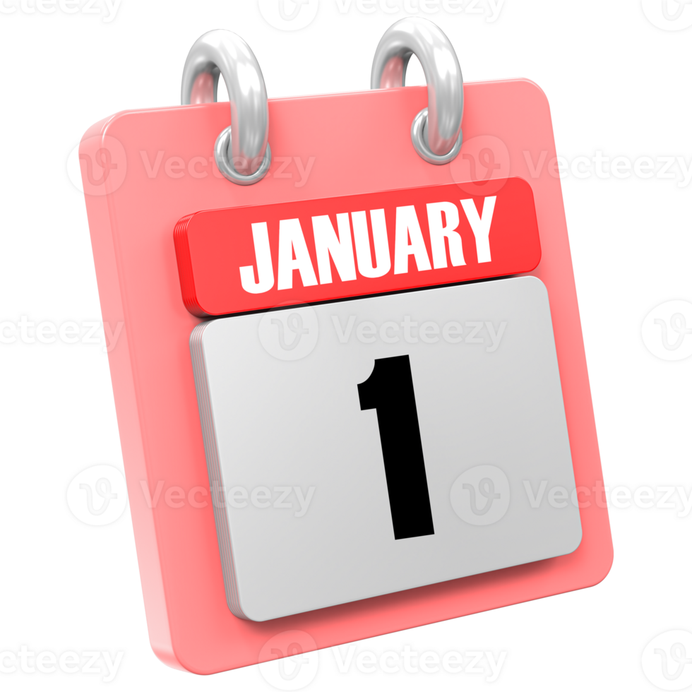 3d Rendering Of UI Icon January Day 1 png