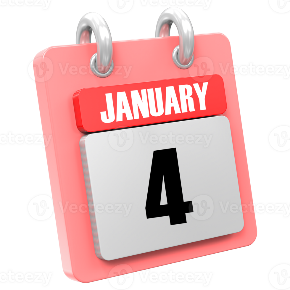 3d Rendering Of UI Icon January Day 4 png