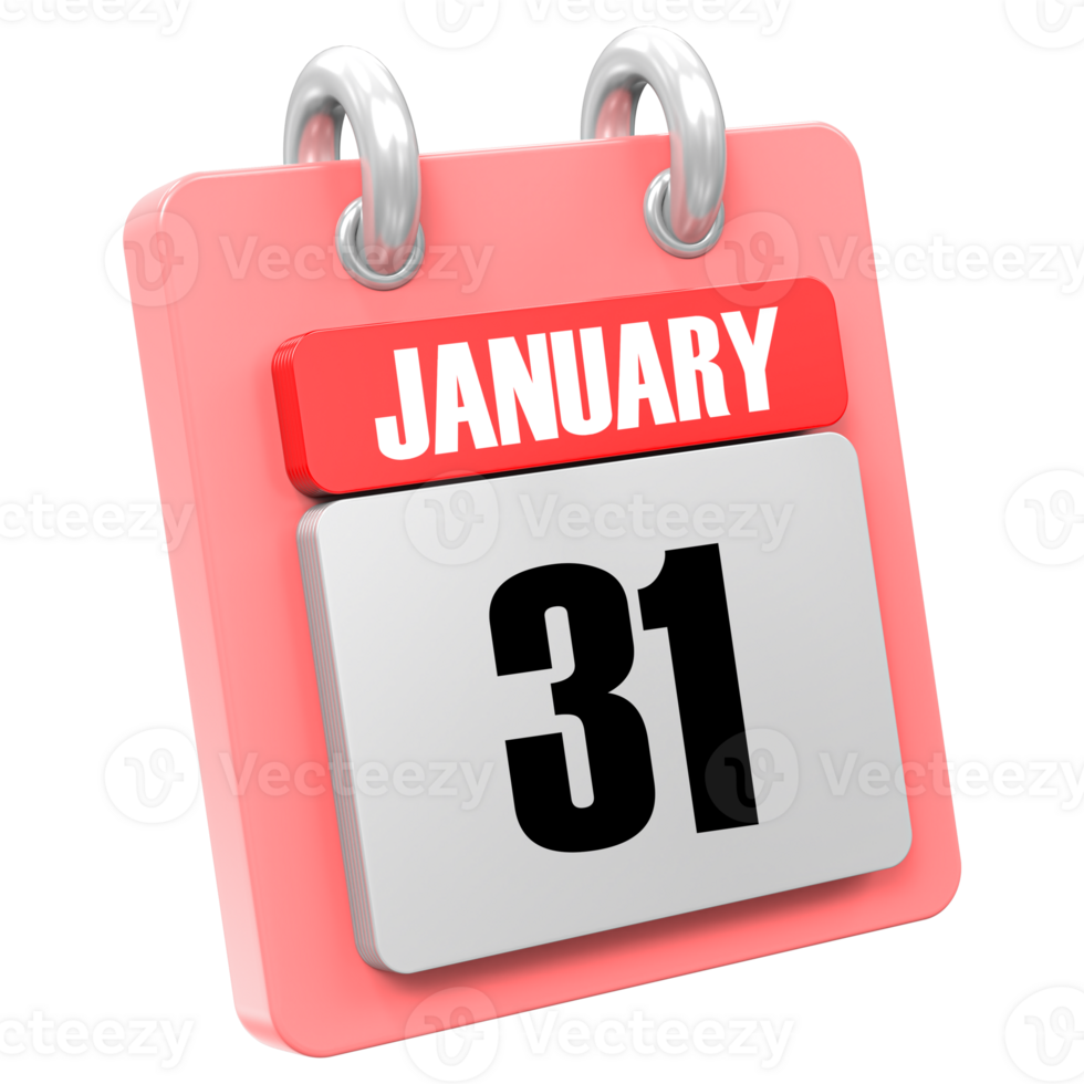 3d Rendering Of UI Icon January Day 31 png