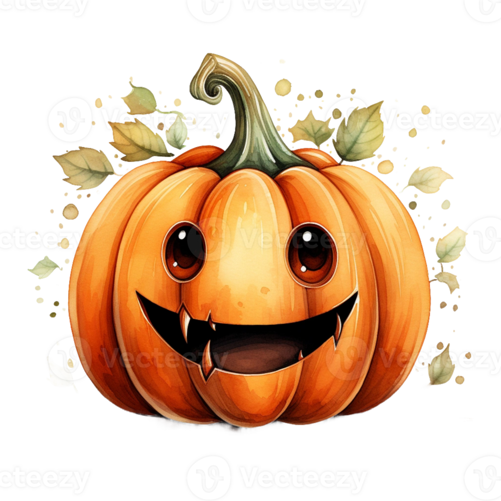 watercolor cut Halloween Pumpkin png