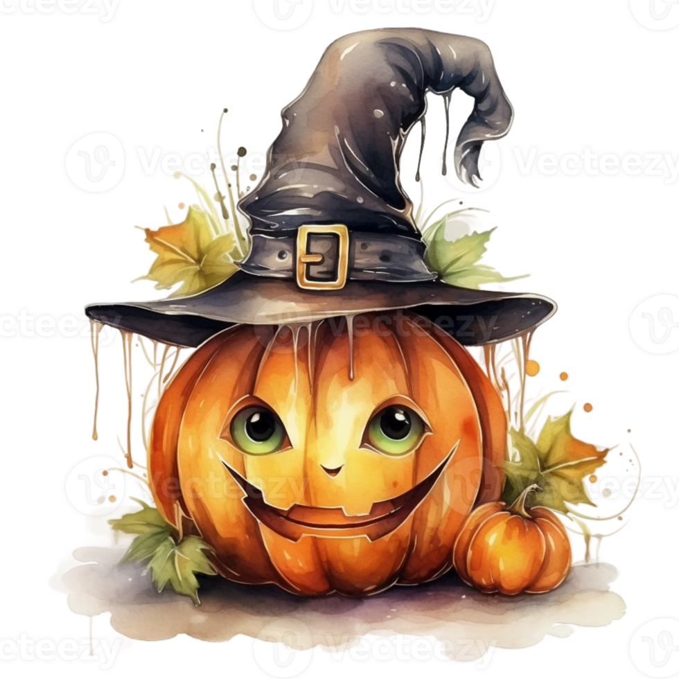 watercolor cut Halloween Pumpkin png