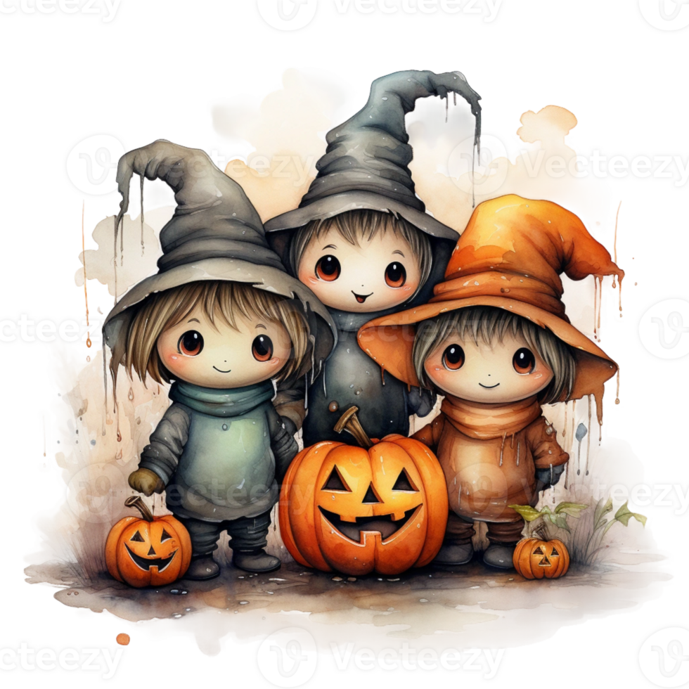 waterverf halloween geest pompoen png