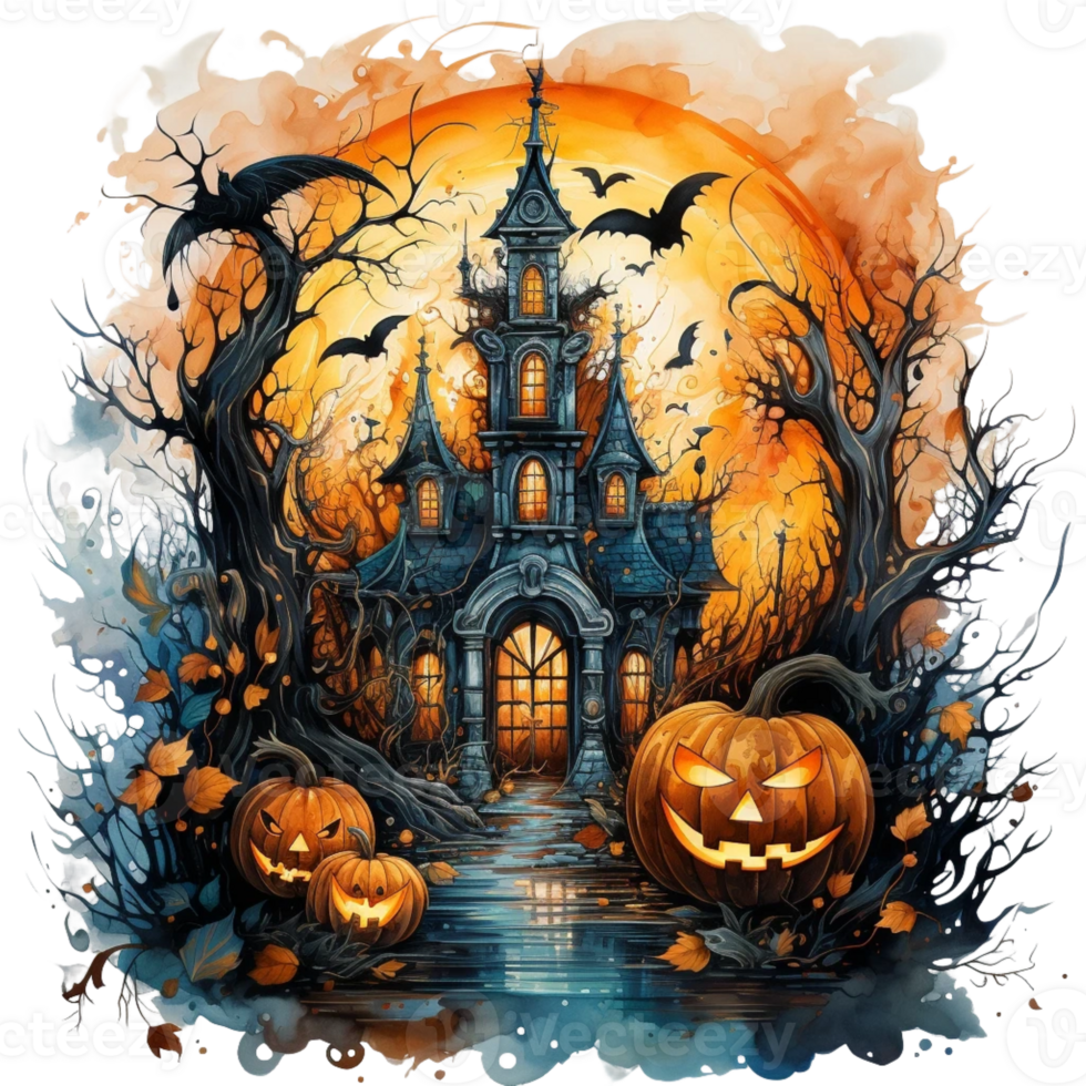 waterverf halloween geest pompoen png