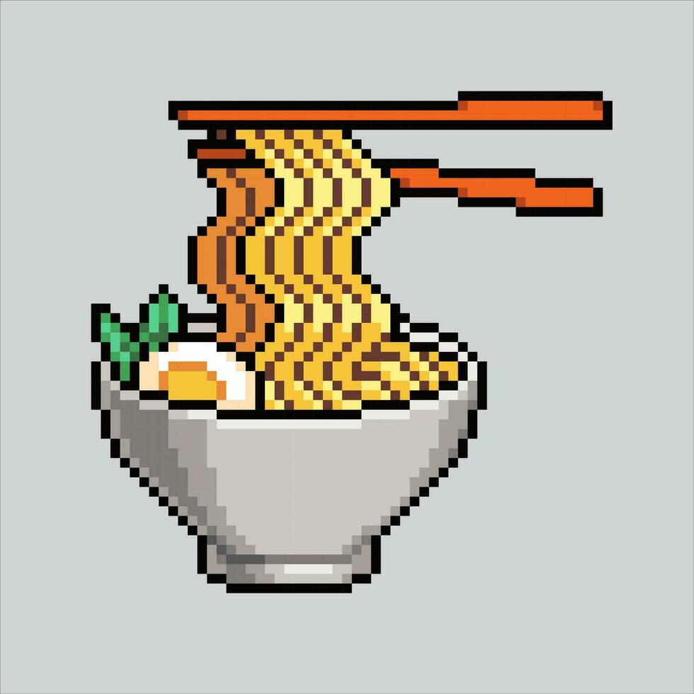 Pixel art illustration noodle. Pixelated noodle. noodle ramen food icon pixelated for the pixel art game and icon for website and video game. old school retro. vector