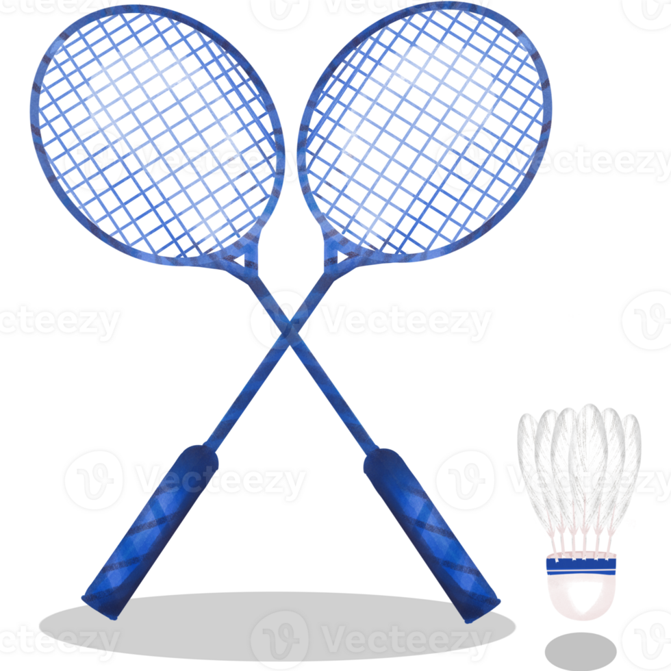 Badminton rackets and shuttlecock png